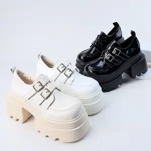 632 sepatu pantofel wanita chungky cewek kekinian best seller platform casual korean style