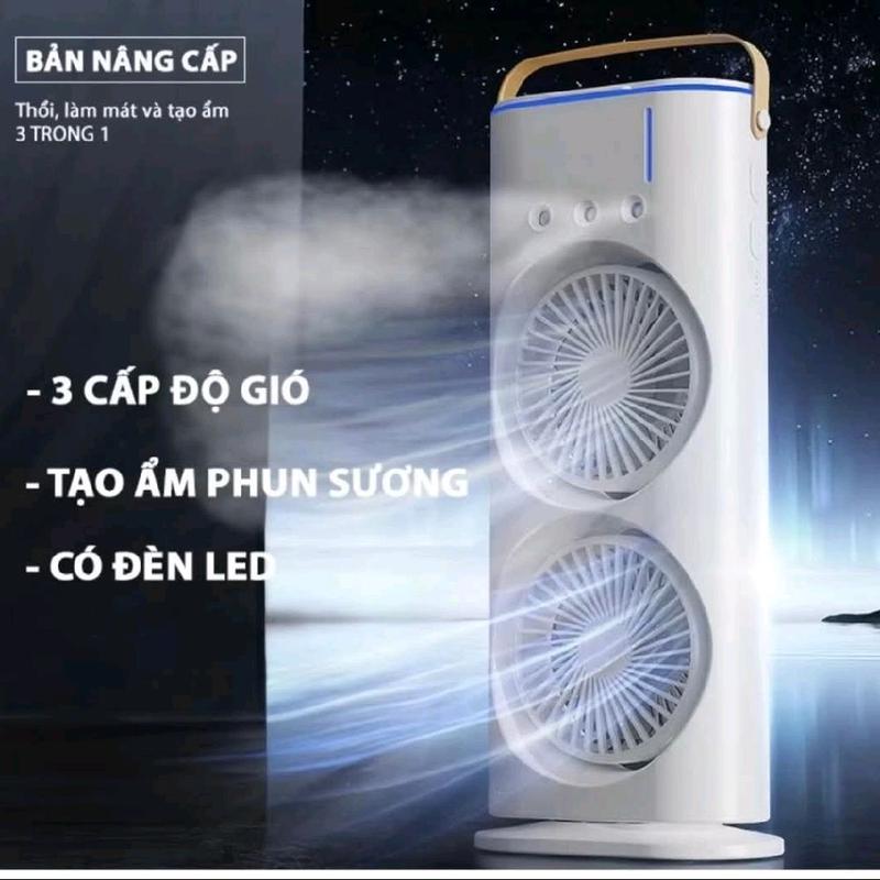 Quạt phun sương 2 tầng tích điện chính hãng mẫu mới có điều khiển, điều hòa hơi nước mini 4