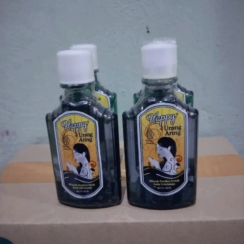 Minyak Happy Urang Aring 45 ML / Minyak Rambut Urang Aring Jadul Perawatan Penebal Rambut Menghitamkan Vitamin 3