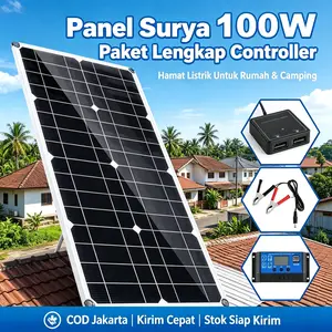 COD Ready Panel Tenaga Surya Polikristalin 30W/100W/120W/150W Lengkap Solar Charge Controller 30A LCD Multifungsi Pengisi Daya Ponsel Mobil Rumah Outdoor Tahan Air