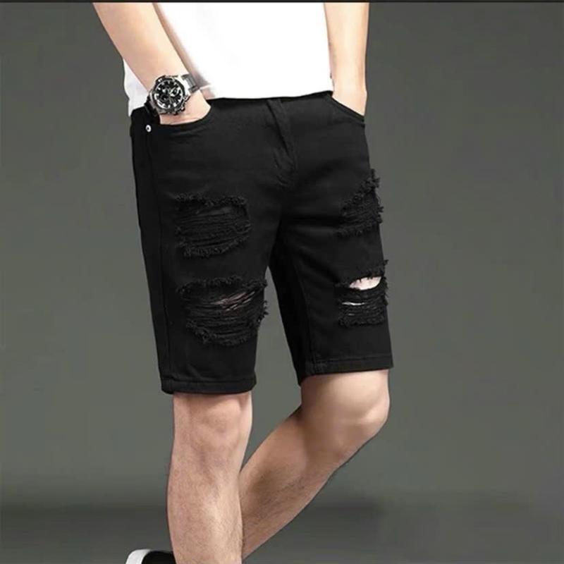 Quần Short Jean Co Giãn Đen Rách Cá Tính Nam Menswear Pants Có Túi Cotton Chất Liệu Cao Cấp Thoải Mái Dễ Vận Động Phong Cách Trẻ Trung Năng Động
