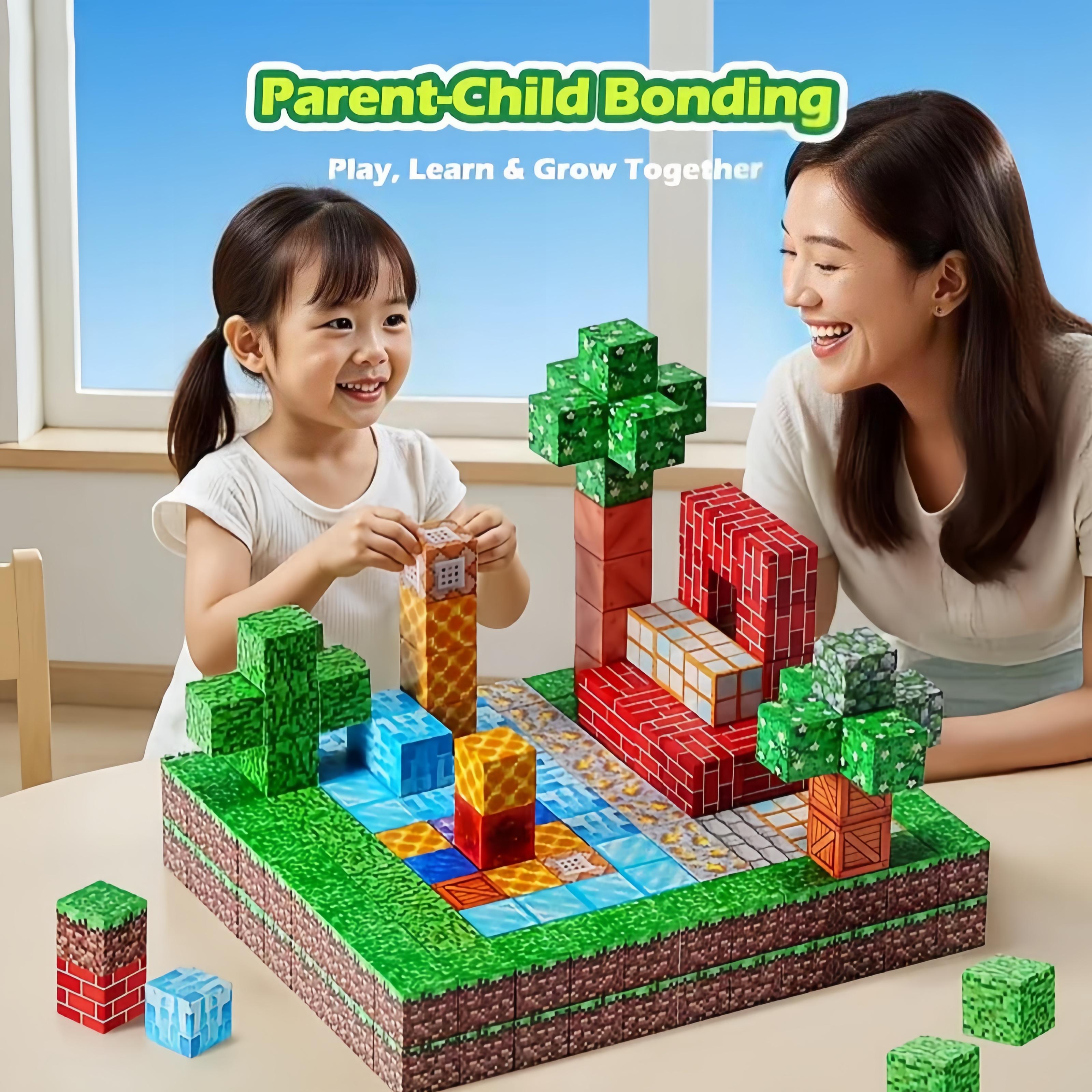 Mainan Edukatif Magnet Minecraft BlockSet My World Magnetic 4D Cube MagnetikBalok Mikey Blok Games