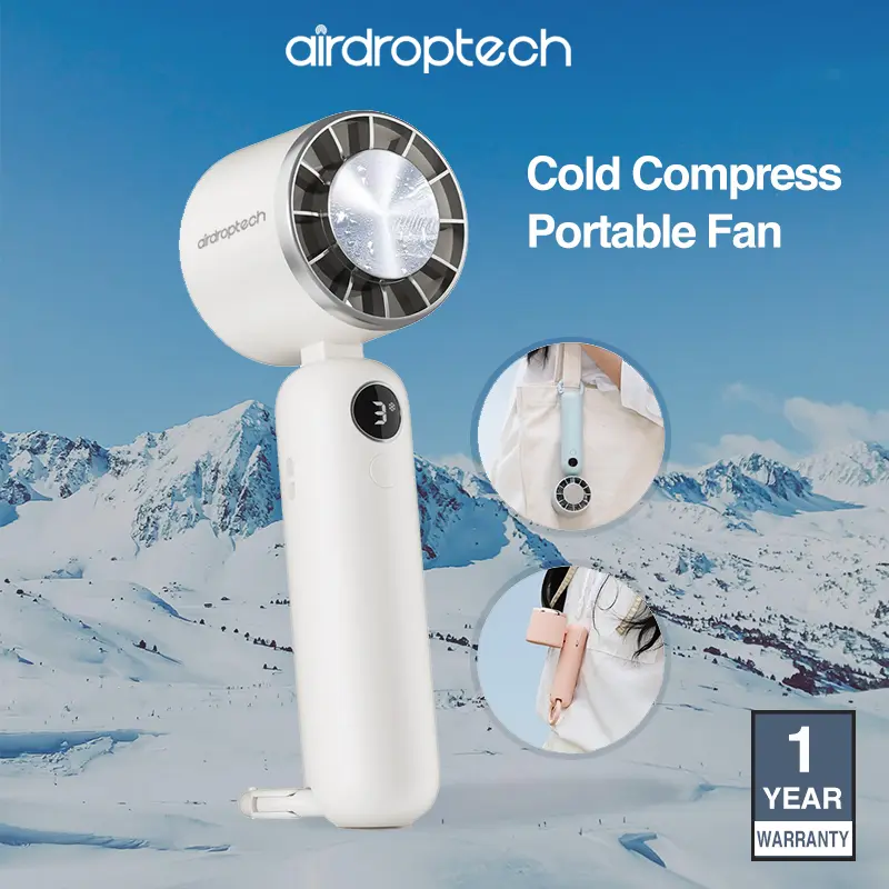 AIRDROPTECH F17 Icy Cooling Fan High Speed Handheld Mini USB Portable Aircon Rechargeable Fans
