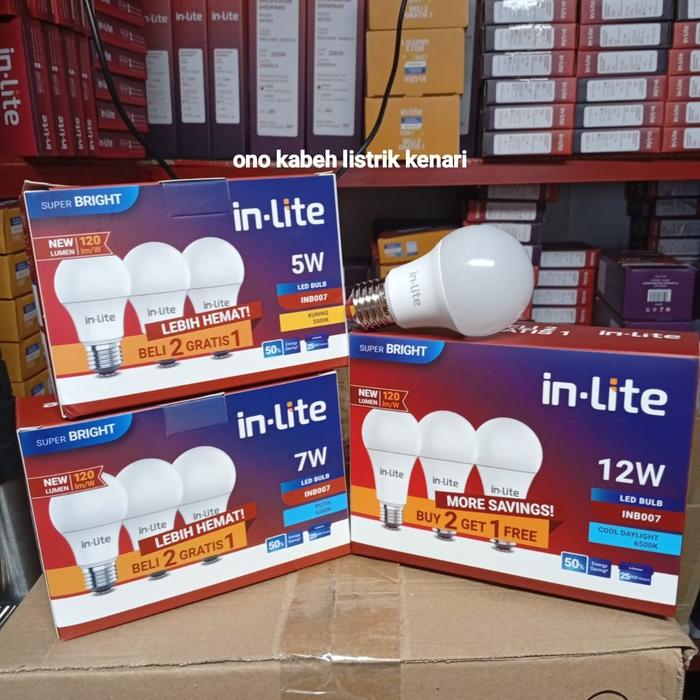 Jual LED BULB PACK INLITE 5W 7W 9W 12W 15W 18W INB007 IN-LITE ISI 3 ...