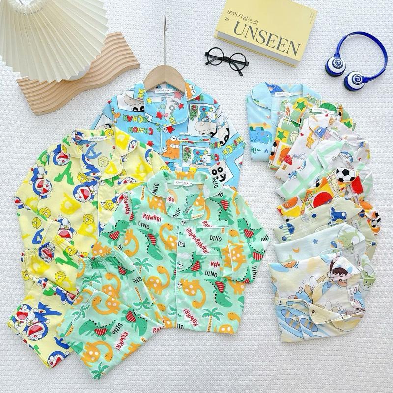 TL27 - Đồ Bộ Tole Lanh Cho Bé Áo Tay Dài Quần Dài 8-40kg