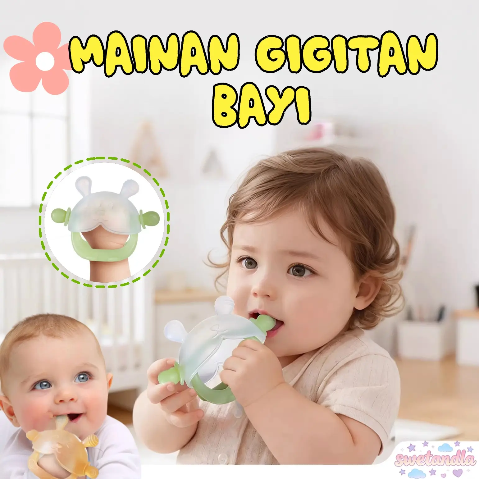 Gigi Bayi Teether Genggam Mainan / BPA Free Bahan Keamanan Silikon Kelas Makanan / Mulut Gripper Teether/Mainan Gerinda Mudah Digenggam Mencegah Kebiasaan Mengisap Jari Fase Oral Pada Anak-anak Gerinda