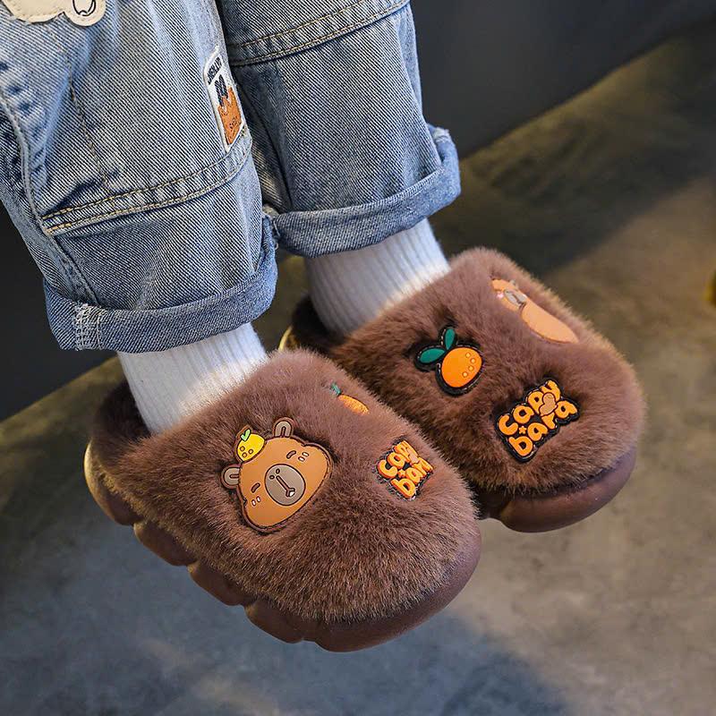  Dép Bông Gấu 3D Cho Bé Trai Bé Gái Dép Lông Mịn Trẻ Em Dép đi trong nhà Dép giữ ấm cho bé Dp09 