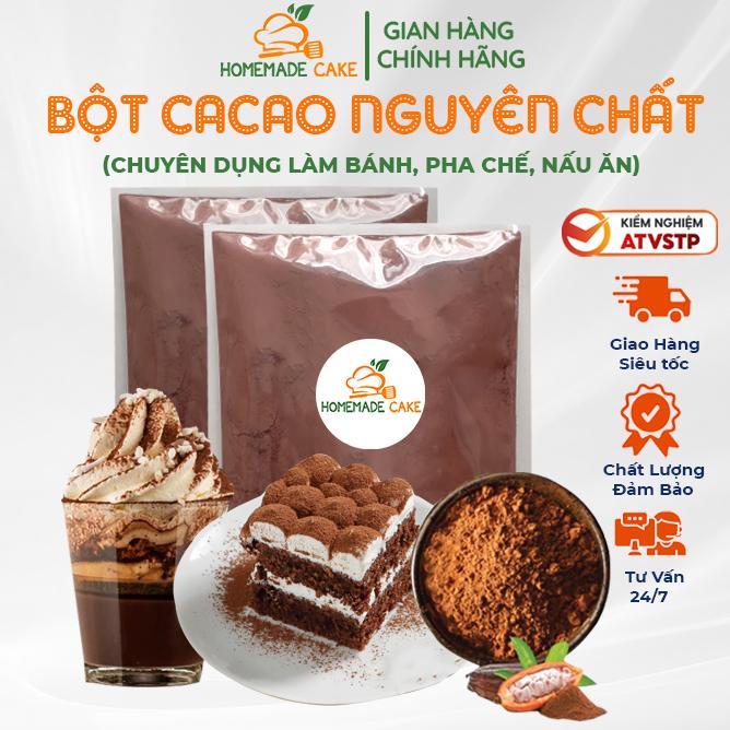 Bột Cacao Nguyên Chất Organic Không Đường Làm Bánh Pha Trà Sữa - Siêu Thơm 100-200g -HomeMadeCAKE