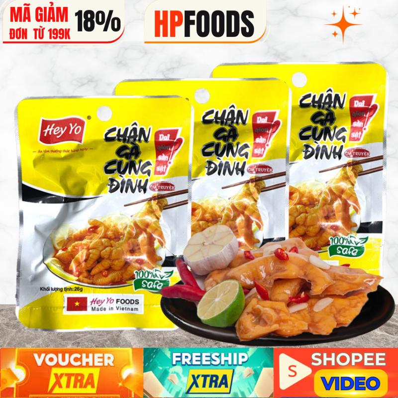 TOP Combo 20 cái chân gà rút xương HEYYO-đồ ăn vặt chân gà cay vị Tứ Xuyên Tê…