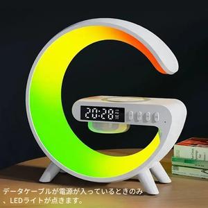 アラーム時計付きのVIKEFONワイヤレス充電スピーカー、ナイトライト付きの多機能ワイヤレス充電スピーカー、iPhone、Samsung、Xiaomi、Huawei用のUSBパワードスピーカー