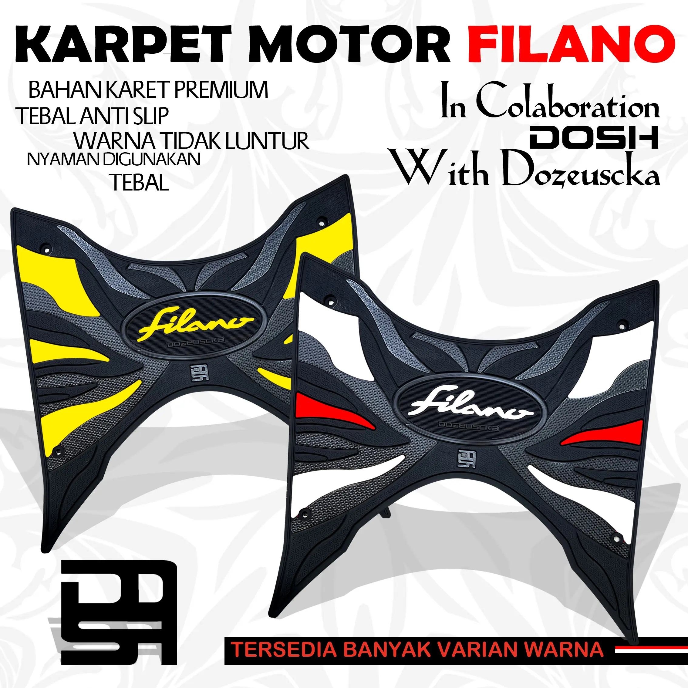 Karpet Motor Filano Bahan Karet Lentur Tebal Tidak Luntur Anti Slip Sangat Nyaman Digunakan