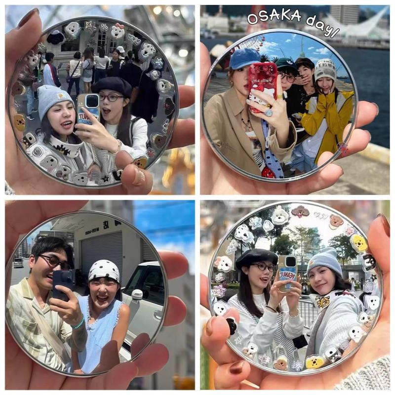 Gương checkin lồi mini 9.5cm chụp ảnh du lịch Gương tròn nhỏ Selfie Conce