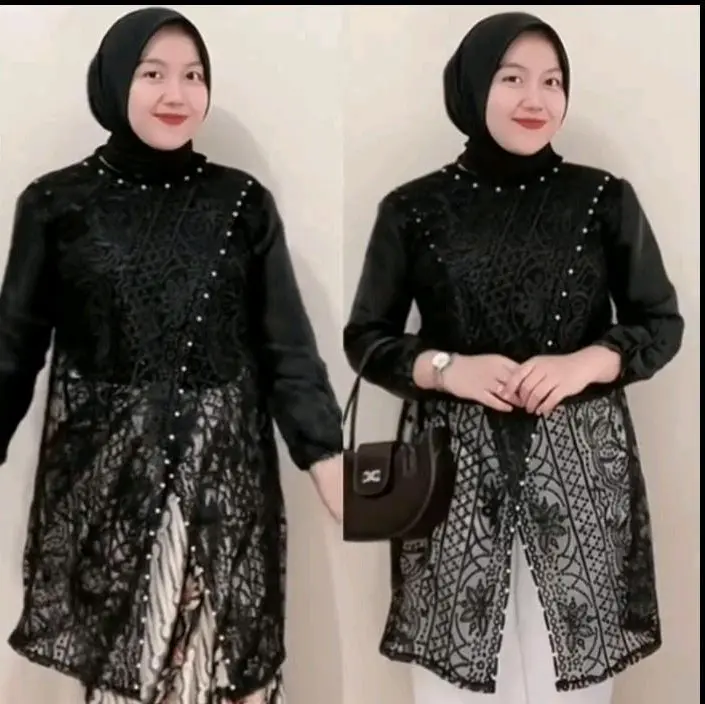 Fiona outer jumbo LD 120 brokat organza full payet / tunik brukat / baju hari raya,kondangan,wisuda 1