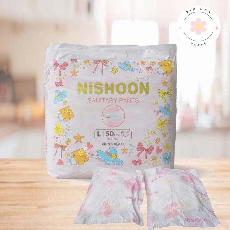Băng Vệ Sinh Quần Nishoon Công Nghệ Nhật Bản 50 Chiếc Dành Cho Chị Em Đủ Size Từ 30kg Đến 90kg Che Tên Sản Phẩm