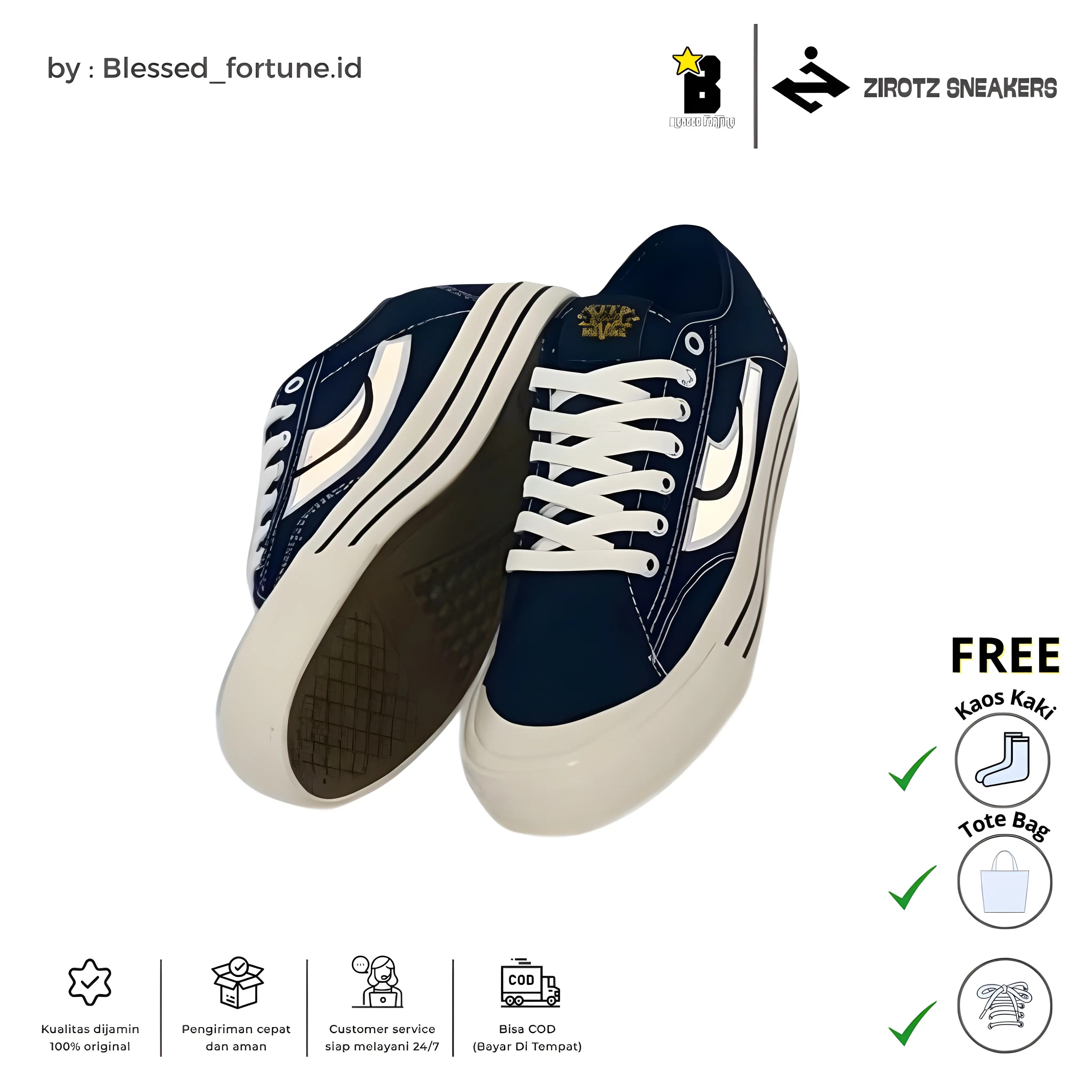 Sepatu Sneaker Kasual Zirotz Flexion Menyala Low Black White | Flexion Revlective | Sepatu Menyala Saat Gelap By Blessed_Fortune.id