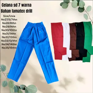 Celana Sd Merah/Bahan Grade A Drill polos