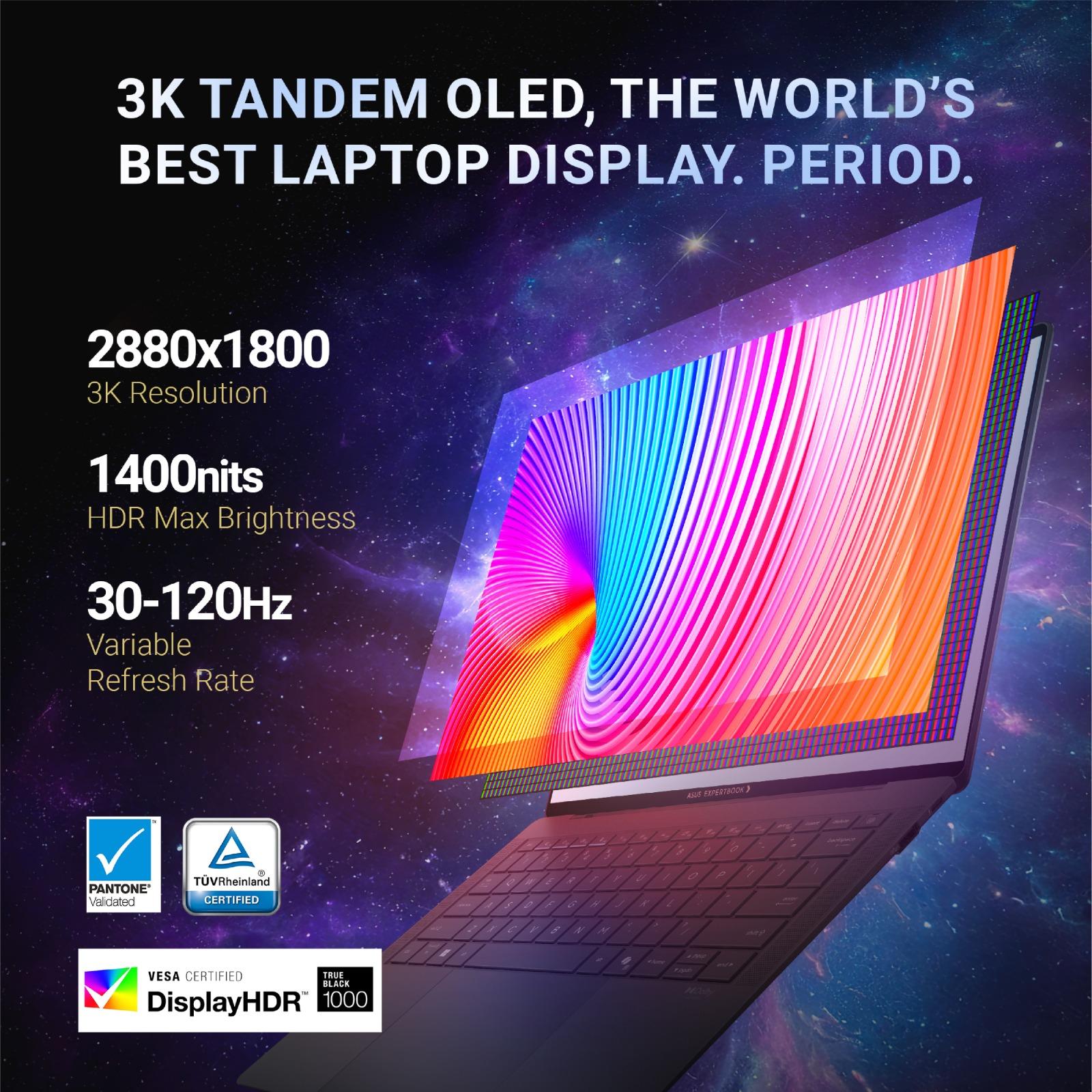 ASUS ExpertBook Ultra [B9406CAA-TG5152WS]INTEL ULTRA 5 325/LPDDR5X 16G[ON BD.]/512G 2280 PCIE G4/14.0/OLED/WQXGA+ (2880X1800)/Win 11 Home/OHS+M365/4CELL 70WH/WIFI7/1Y ON-SITE(ADP)+2Y ON-SITE/Fingerprint/Backlit KB/SLEEVE,TYPE A TO LAN DONGLE/CMOS FHD/IR