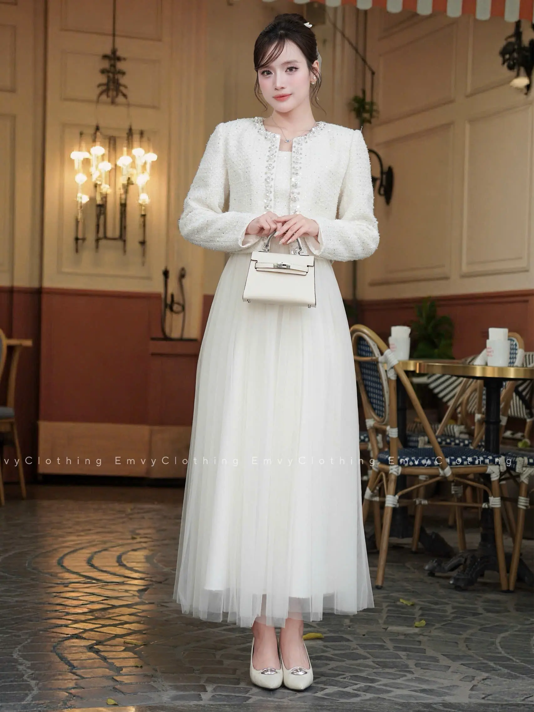 EV107-Emvy Clothing Set áo dạ kèm váy công sở đính ngọc trai thanh lịch tinh tế | BigBuy360 - bigbuy360.vn EV107-Emvy Clothing Set áo dạ kèm váy công sở đính ngọc trai thanh lịch tinh tế | BigBuy360 - bigbuy360.vn