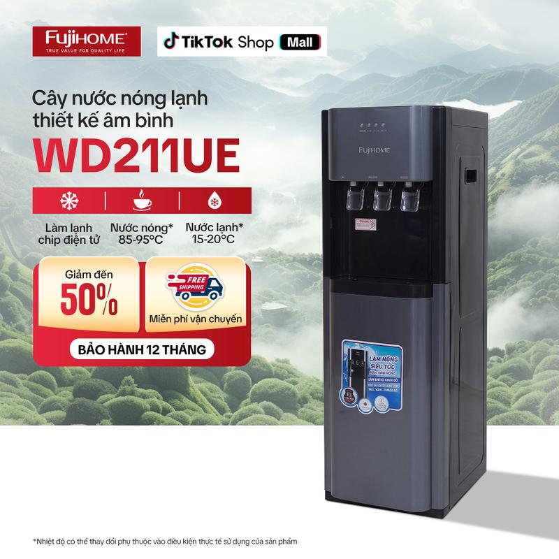 Cây nước nóng lạnh tiết kiệm điện FUJIHOME WD211UE, Máy nước uống 3 vòi tiện lợi