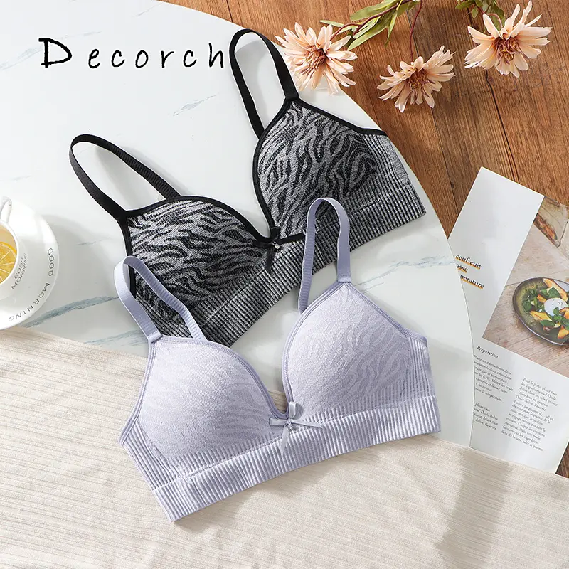 Đồ Lót Không Gọng, Áo Ngực Ngực Nữ, Thoải Mái Và Mềm Mại, Áo Sơ Mi Này Có Khung Vẫn Bị Kẹp Ở Mặt Trước. Bra Women Kem Cam 1