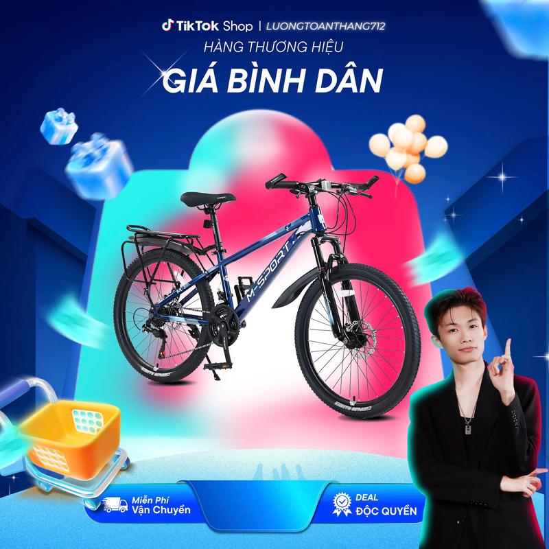   M-Sport 3 X Lương Toàn Thắng  Xe đạp thể thao địa hình M-Sport M210-1 - Sườn thép 24 tốc độ phuộc thép không gỉ phanh đĩa kép  Đạp Xe Đạp Carbon xe đạp Gắn Xe Đạp Cao Su 