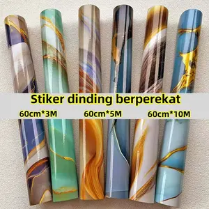 Stiker wallpaper dapur tahan panas dan tahan noda, lebar 60cm, panjang 3m dan 5m. Stiker dinding dapur tahan lama, dekorasi dapur modern yang terjangkau.