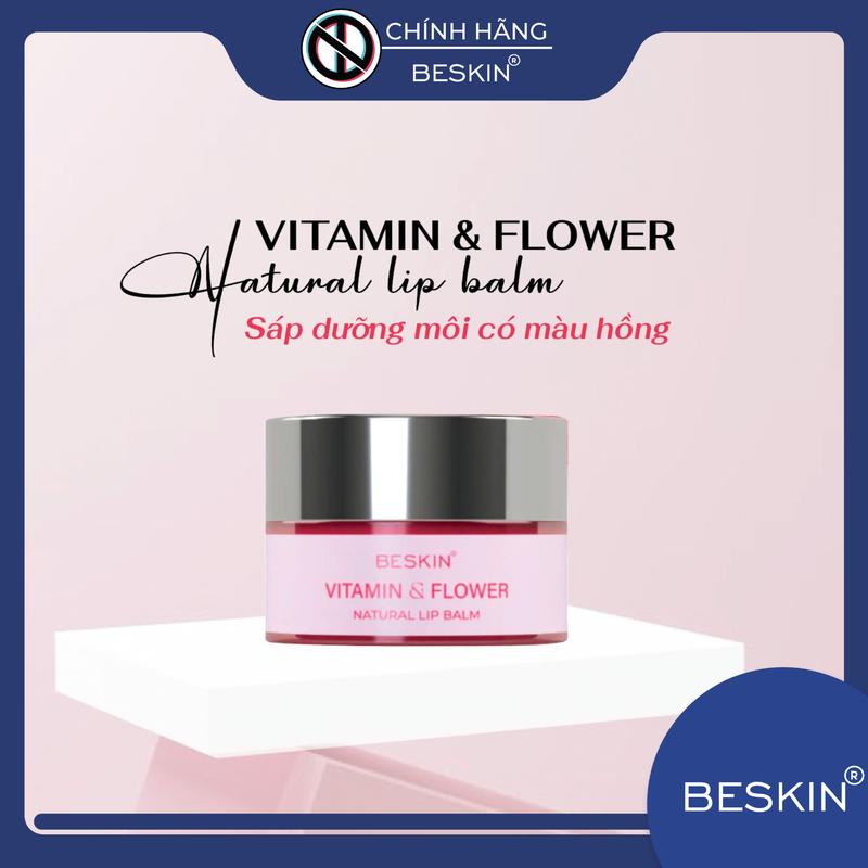 BE-02 SON DƯỠNG MÔI BESKIN "VITAMIN & FLOWER NATURAL LIP BALM - HONEY & PINEAPPLE NATURAL LIP BALM - Dung tích: 9g - Thương Hiệu: Beskin - Women Nữ Son Môi