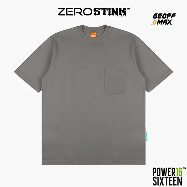Geoff Max - Heavyweight 16s (Power16) - Pure Zerostink SS 16 Night Grey Baju Pocket Kaos Pria Wanita T-shirt Unisex 0