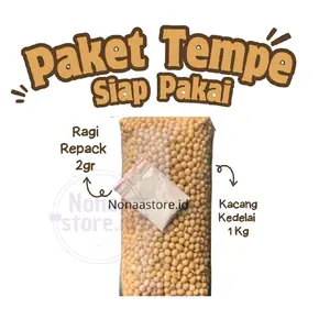 Paket Membuat Tempe Siap Pakai Kacang 1Kg & Ragi Raprima 2gr dari Nonaastore.id