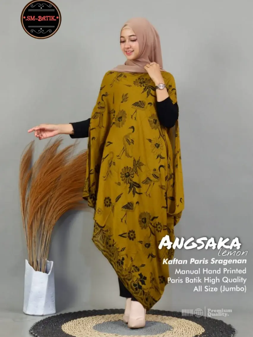 COD Kaftan Batik ASIMETRIS Neena WAHYU UNGU / Dress Batik Solo / Baju kondangan wanita / Kaftan Batik Jumbo Solo bahan katun paris