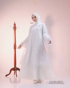Gamis Davira Brokat Premium Termewah Terlaris Gamis Lebaran 2025