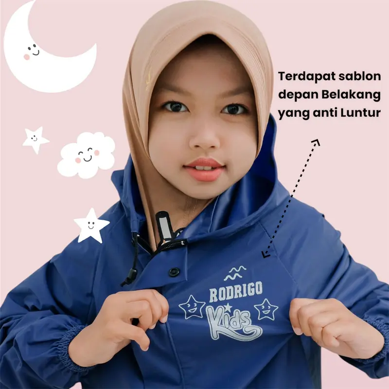 Rodrigo jas hujan anak cowok cewek pvc tebal anti air 2