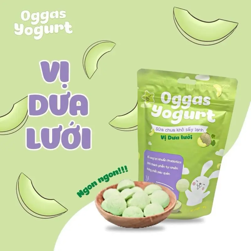 Bánh ăn dặm Oggas Yogurt vị dưa lưới - Hỗ Trợ Tiêu Hóa Tăng Sức Đề Kháng 6M+ 4