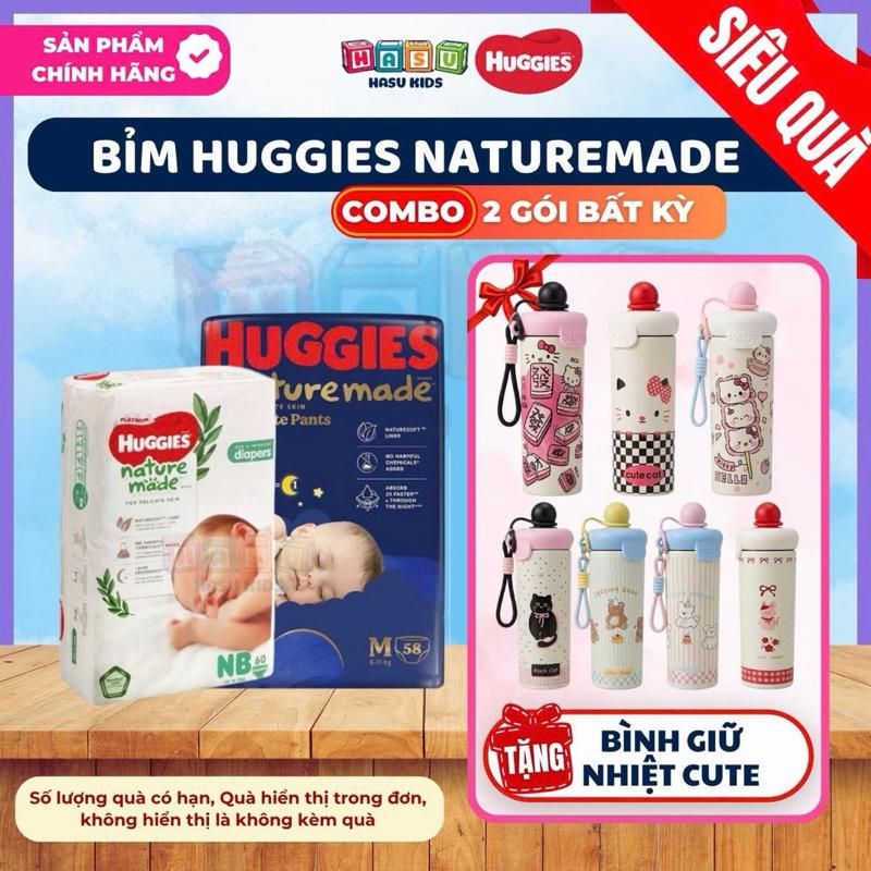 COMBO 2 Tã/ Bỉm Dán/ Quần Huggies Nature Made Đêm Ngày S82/M64/L54/XL44/XXL28