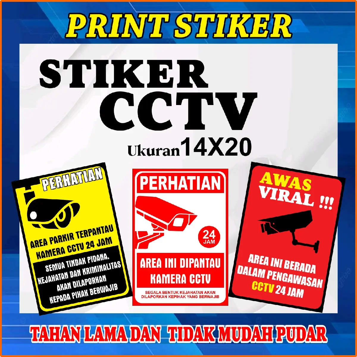 Stiker cctv sticker area cctv Waterproof