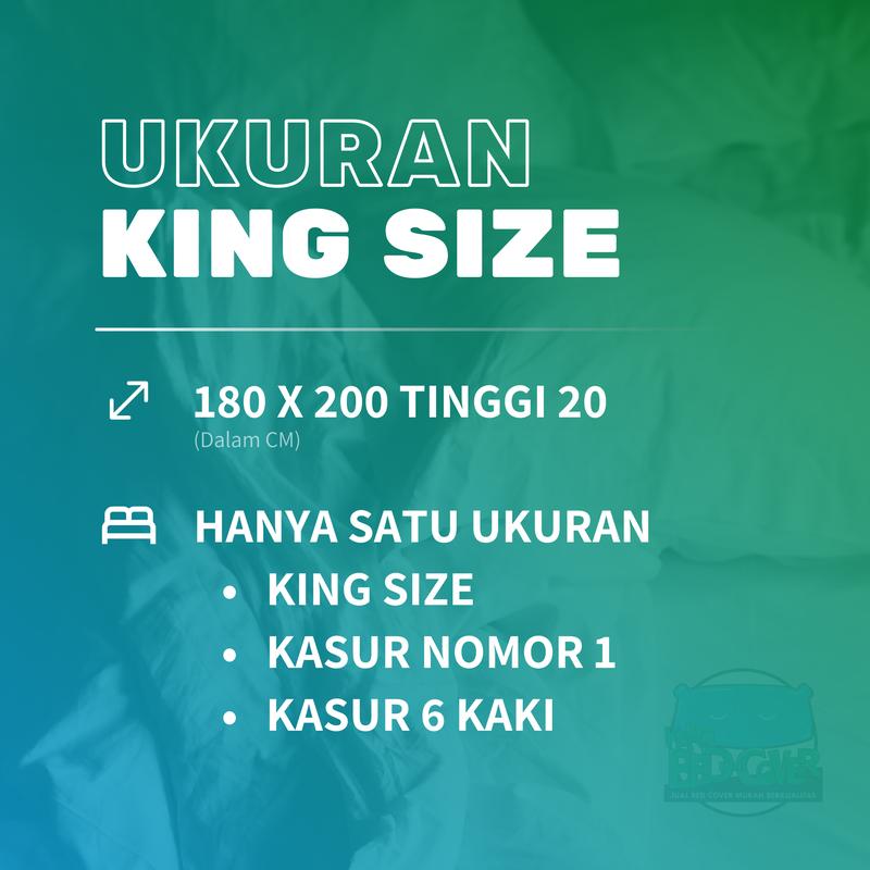 KANG BEDCOVER - Satu Set Bedcover & Sprei Aesthetic Katun Microtex Disperse Premium - KING SIZE - TERMASUK SARUNG BANTAL GULING - Martin 2