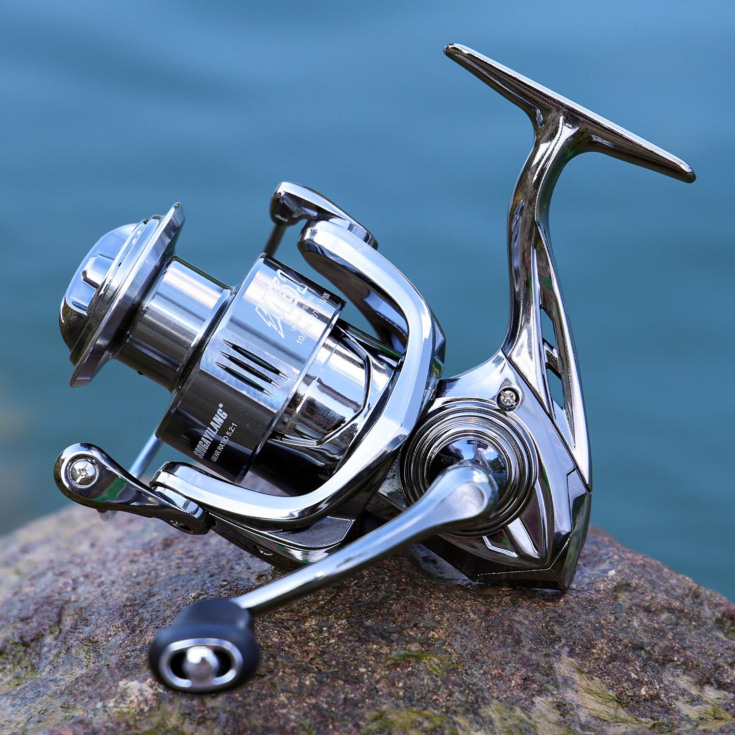 Sougayilang [COD] Reel Pancing Spinning Logam Seri 1000-4000 Baru dengan Gagang Logam power handle, Rasio Gigi 5.2:1, Reel Pancing Olahraga Luar Ruangan, Tersedia di Jakarta