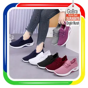 Gobra  SEP102 (Tanpa Kotak) Sepatu Sneakers nita SIze 36-42 Ada 7 rna Simple Polos Ringan Olahraga Gym Korea Sport Sepatu Cewek Casual Style Import