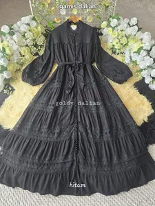Gamis Dalian Goldy Premium Ghatbiyya Goldy Pakaian Remaja Dewasa Import Bkk Premium Busui friendly Kancing seribu