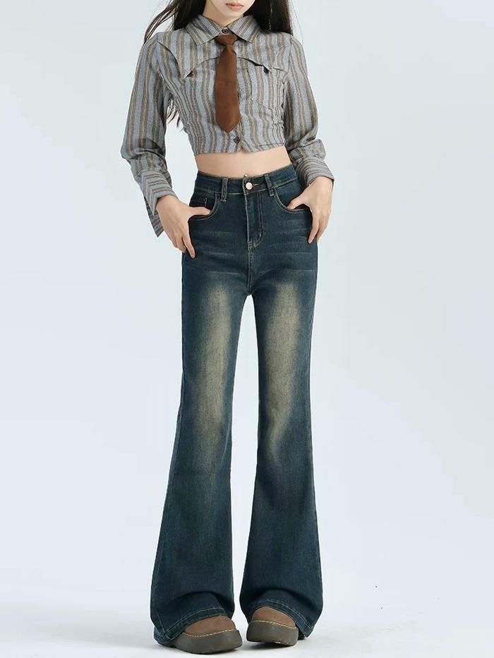 Promo Fro - Cutbray Highwaist Jeans Retro Wanita Stretch || Celana ...