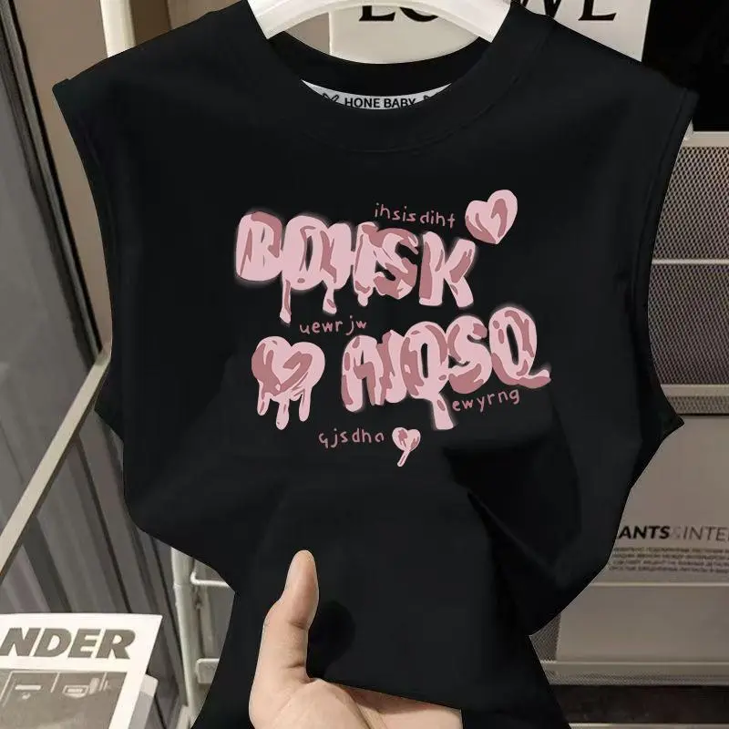 Kaos Tanpa Lengan Pria dan Wanita Terbaru 2026, Gaya Musim Panas, Potongan Longgar Trendi, Rompi Olahraga, Lapisan Dasar, Serbaguna, Rompi Olahraga Pasangan