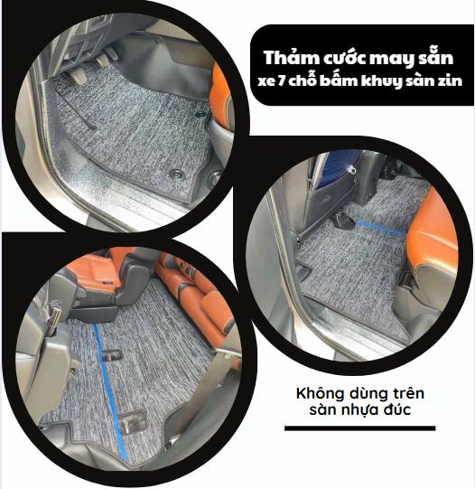 May sẵn 7 chỗ Thảm cước lót sàn xe ô tô 7 chỗ nguyên zin may sẵn bo viền theo form xe và bấm khuy zin theo xe Xe đã dùng sàn 5D 6D hoặc có khuôn nhựa nhắn tin cho shop trước khi mua