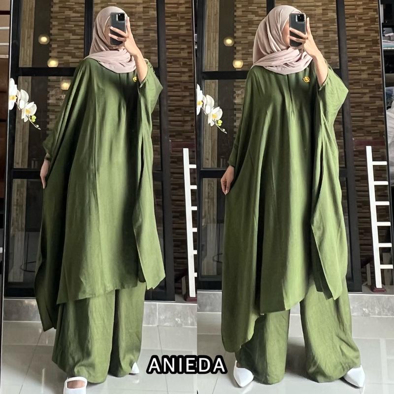 Jazeera Set Abaya Set Kulot Jumbo Polo Linen Premium 1