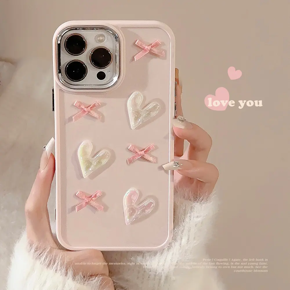 Butterfly Bow 3D Phone Case Screen Protector Casing for iPhone 15 14 13 12 11 Pro Max XS XR 7plus/8plus Luxury FashionScreen  Shockproof Shell Protection Back Cover Accessories