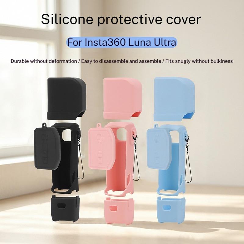 Ốp bảo vệ silicone cho Insta360 Luna Ultra, chống trầy xước và chống rơi, phụ kiện phủ toàn diện