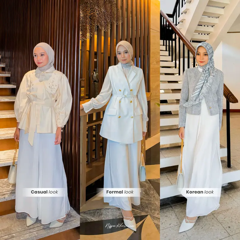 Jeha Kulot - Bawahan Wanita - Ceruty - Polos - Celana Rit - Kuliah - Jalan - Santai - Kasual - Elegan - Santai Muslim Panjang 4