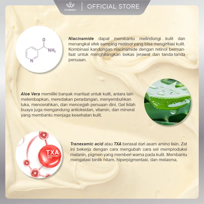 HIQWEEN SHINING GLOW DAY CREAM WITH SUNSCREEN Krim Siang Niacinamide Mencerahkan Pencerah Kulit Flek Hitam Melasma 4