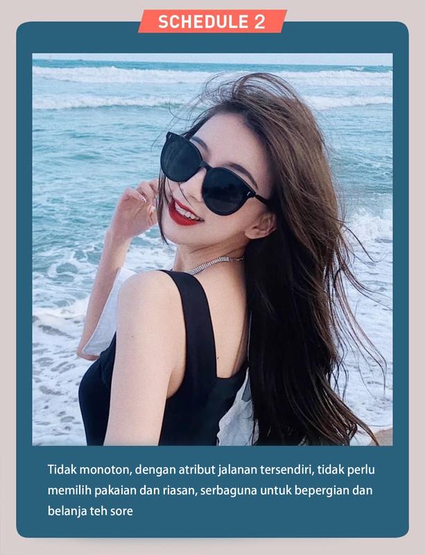 【Kacamata matahari】【Gaya yang Sama dengan Selebriti Tiongkok】【COD】Desain bingkai besar，Melindungi dari sinar ultraviolet，Kerajinan yang indah，kacamata, Eyewear, Sunglasses 2