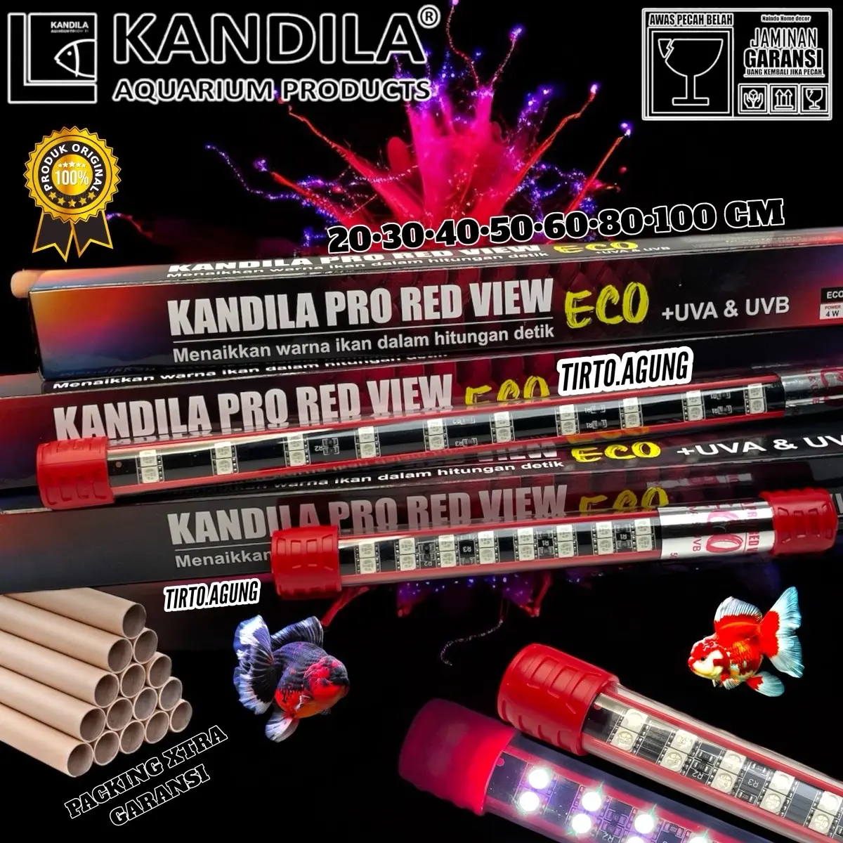 PROMO BIG SALE LAMPU LED KANDILA T4 PRO RED VIEW ECO + UVA UVB EKONOMIS AQUASCAPE AQUARIUM PREDATOR 3 Mode day night
