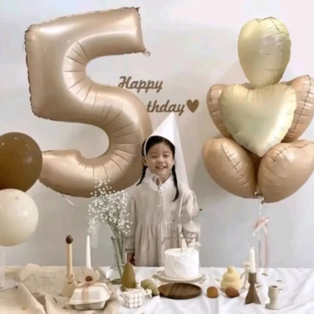 Balon Angka Caramel dan Milk Ukuran Jumbo 80 cm - Dekorasi Meriah - Hadiah